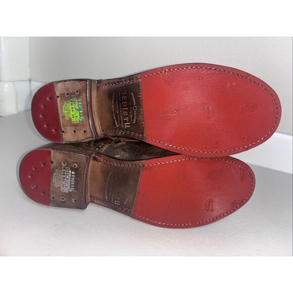 Bed Stu Catty Mid Calf Distressed Brogue Detail Leather Boots Womens 8 - Picture 5 of 6